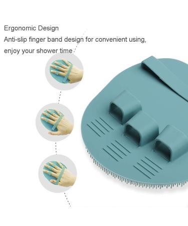 Soft Silicone Shower Brush 2 Pack - Body, Face & Short Hair Wash - Exfoliating Skin Massage Scrubber - Dry Skin Brushing Glove Loofah - Sensitive Skin Friendly - Peony Pink & Green - 1 Pair - Buy Online on GoSupps.com