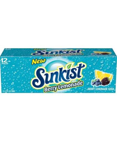 NWT Sunkist Berry Caffeine-Free Lemonade Soda Pop 12 FL Oz Pack Cans - Buy Online on GoSupps.com