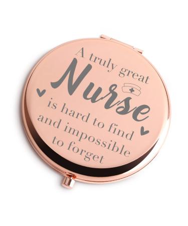 Nurses Week Gifts for Women Rose Gold Travel Compact Mirror Inspiration Gifts for Nurse Student Nurse New Nurse for Nurse Graduation Birthday Christmas Thanksgiving Unique Gifts