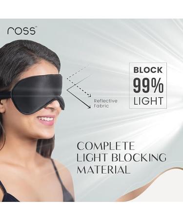 R.o.s.s 100% Mulberry Silk Sleep Mask - Premium Black Eye Mask for Ultimate Comfort and Blindfolding - Buy Online on GoSupps.com