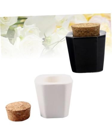 FRCOLOR Set of 2 Nail Art Cup Else Verw Mix Nail Powder Cup Mini Dappen Dish Nail Art Liquid Cup Nail Art Cup Made of Crystal Conical Manicure Tools Bottle Made of Cork White - Buy Online on GoSupps.com