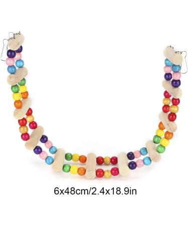 Pet Parrot Suspension Bridge Wooden Bird Cage Ladder Bridge Climbing Swing Toy for Cockatiel Parakeet Bird Perch Stand Pet Bird Cage Accessories for Rats Hamster Squirrel (6x48cm) - Buy Online on GoSupps.com