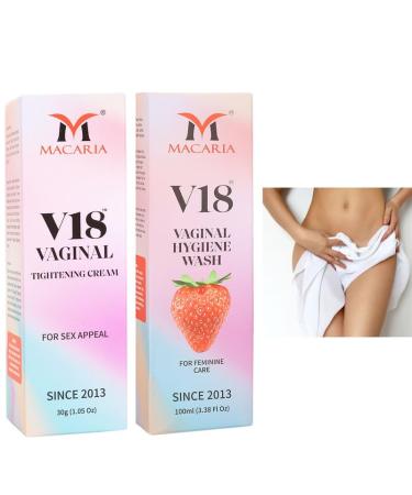 MACARIA V18 Virgin Vaginal Tightening Cream Gel & V Part Wash | Intimate Hygiene Solution for Women - Buy Online on GoSupps.com