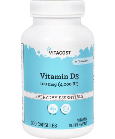 Vitacost Vitamin D3 (as Cholecalciferol) - 4000 IU - 300 Capsules