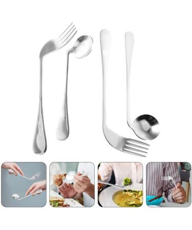 Feeding Assist Tableware Disabled Auxiliary Fork Training Aids for Elderly Patients Utensil Angled Spoon and Fork Self Eating - Buy Online on GoSupps.com