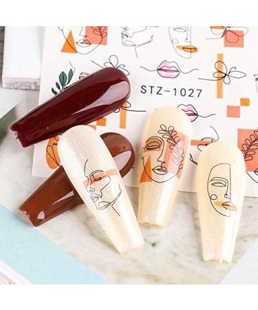 CHANGAR Abstract Lady Face Nail Sticker Decals Geometry Lining Animal Nail Art Water Transfer Sticker Rose Skull Bone Water Sliders Paper Nail Art Decor Gel Polish Sticker Manicure Tips - Buy Online on GoSupps.com