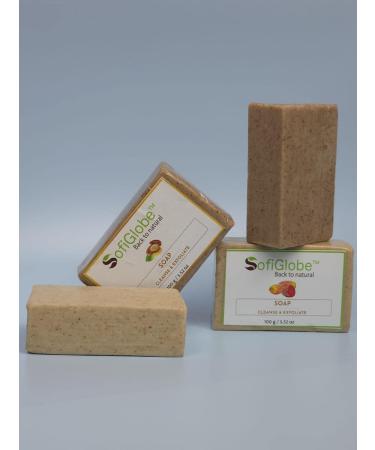 Shop SofiGlobe Soap with Argan Oil & Flaxseed Powder - Natural Exfoliating Cleanser Handmade Moisturizer & Antioxidant Care - Buy Online on GoSupps.com
