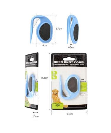 2024 PET Knotting Comb | 3-in-1 Cat Hair Removal & Massage Tool - Blue | De-Filter Knife for Matting & Loose Hair - Buy Online on GoSupps.com