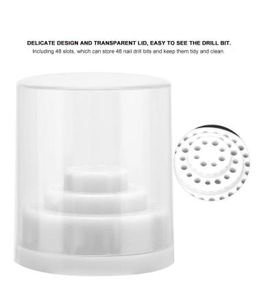 Nail Drill Holder - 48 Holes Dustproof Organizer Box for Manicure Tools | White Stand for Nail Drills - Buy Online on GoSupps.com