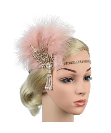 Buy SharPepublic Women's 1920s Pink Headband - Strass Pearls Hairband for Costume & Cocktail Accessories - International Shipping Available - Buy Online on GoSupps.com
