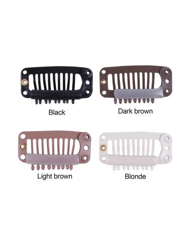 Wig Clips with Rubber Snap Clips - 24 Pieces 32mm Blonde 9-Tooth Wig Combs for Secure Hairpieces | International Shipping - Buy Online on GoSupps.com