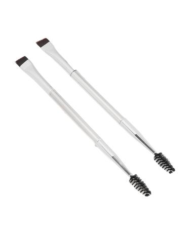 Double Ended Silver Brow Brush - Soft Hair Eyebrow & Eyelash Tool for Weddings & Home | International Shipping Available - Buy Online on GoSupps.com