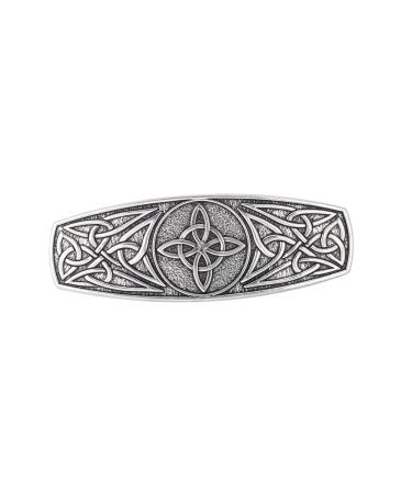 TEAMER Fashion Vintage Celtic Knot Hair Clip Metal Barrettes Pattern Engraved Headwear Witches Knot Hair Accessories for Women Witches Knot 2 - Antique Silver