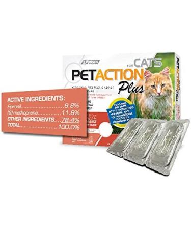 PetAction Plus For Cats - 3 Doses (0.017 fl oz Each) | Flea & Tick Prevention - Buy Online on GoSupps.com