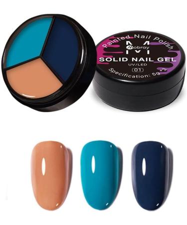 Hot Nail Manicure Soak Off Gel Easy To Use At Will Pre Gel Painting Gel Three-color Solid Canned Gel(04) - Buy Online on GoSupps.com
