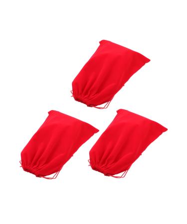 WOONEKY 3pcs Hair Dryer Storage Bag Travel Makeup Bag Organizer Blow Dryer for Curly Hair Red Flannel