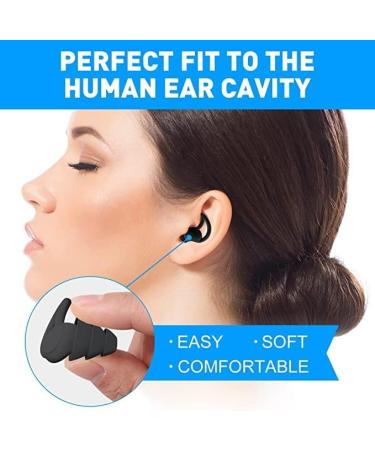 2 Reusable Noise Cancelling Ear Plugs for Sleeping and Hearing Protection - Soft Silicone Earplugs for Noise Reduction at Concerts, Motorcycles, and Work (Black) - Buy Online on GoSupps.com