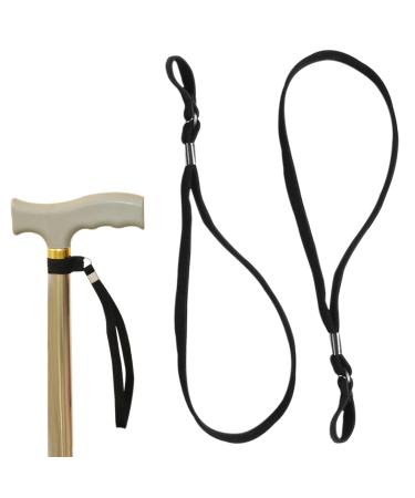 Enzyluxe 2 Pcs Walking Stick Wrist Strap Black Walking Stick Strap Wrist Loop for Walking Stick Accessories Nylon Walking Stick Holder Wrist Strap