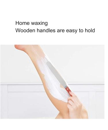 Buy Kcabret Stainless Steel Wax Spatula - Metal Eyebrow Wax Spatula with Wooden Handle for Hair Removal - Buy Online on GoSupps.com
