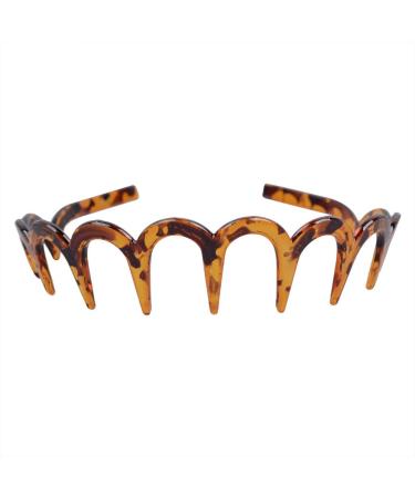 TQUXNGA Stable Brown Acrylic Headband U Shape Headband s Tooth Hair Comb Hair Tiara Jewelry Headwear Gift for Girls Women 1