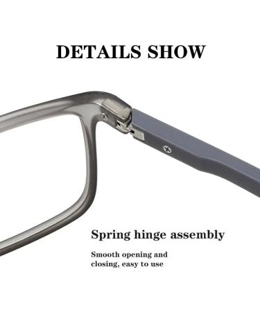 Moluci Multifocus Reading Glasses for Men & Women - Blue Light Blocking Anti-Eye Strain Spring Hinge +200 Clear Lenses - Buy Online on GoSupps.com