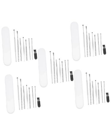 FOMIYES 5 Sets Ear Spoon Set of 8 Ear Wax Picking Props Ear Cleaning Tools Ear Wax Removal Kit Ear Picks for Home Earwax Removal Supplies Cleaning Tools for Ear Stainless Steel Ear Spoons
