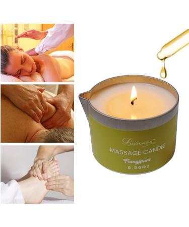 Organic Soybean Wax Scented Candle - Jojoba Oil Infused Massage Candle for Couples - 6.35OZ Frangipani Gift - Buy Online on GoSupps.com
