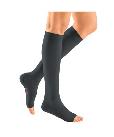 Medi Medive Plus compression knee socks unisex |Medical compression stockings CCL2 for women and men |Black |Size VI |Open tip |normal