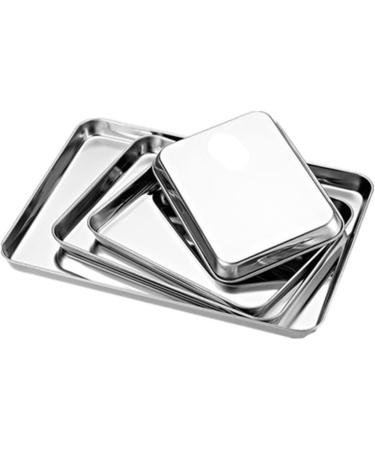 Breakfast Tray Rectangle Steamed Sausage Noodles Storage Trays Stainless Steel Fruit Dish Restaurant Hotel Kitchen Pastry Food Baking Plates Kitchenware 1 - Buy Online on GoSupps.com