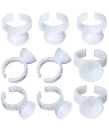 Akstore 200PCS Disposable Makeup Glue Rings - Nail Art, Tattoo, Eyelash Extension & Adhesive Pigment Holders - Buy Online on GoSupps.com