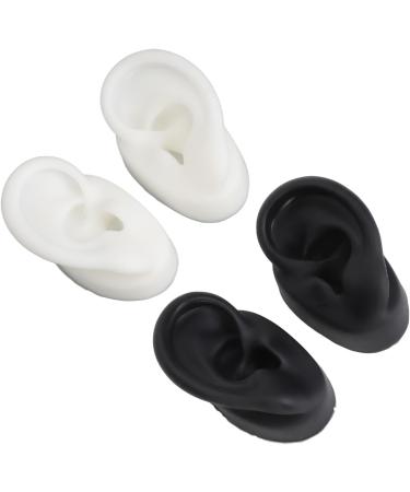 Silicone Ear Model Simulation Left Right Silicone Ear Model Reusable 2 Pair for Practice (Black and White) - Buy Online on GoSupps.com