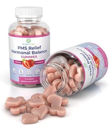 Daily Hormonal Balance for Women - PMS Gummies with Cranberry & Chasteberry - 50% More Chews - VIT B6 - Natural PMS Relief - Vegan - Buy Online on GoSupps.com