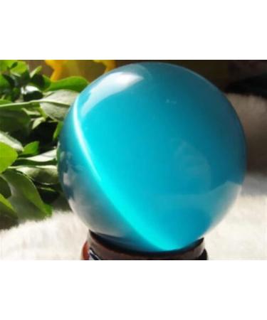 Natural Crystal Rough Stone Jewelry Natural Crystals and Stones 50mm Asian Quartz Sky Blue Cat Eye Crystal Ball for Decoration Stone Jewelry - Buy Online on GoSupps.com