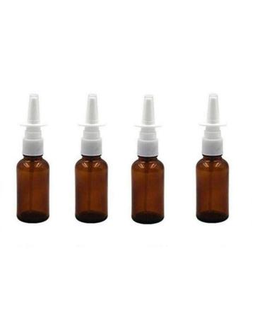 4PCS 10ML/0.34 Ounce Empty Brown Glass Spray Nasal Bottle Container