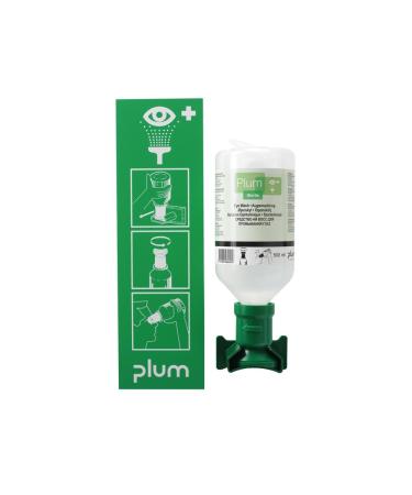 Plum eyewash station with wall bracket and pictogram with 500ml bottle eyewash station 1 bottle simple