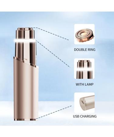 Timpou Facial Hair Remover for Women 2 in 1 Painless Facial Hair Removal Eyebrow Trimmer Rechargeable Electric Portable Face Shaver Eyebrow Lips Body for Women (Rose Gold) - Buy Online on GoSupps.com