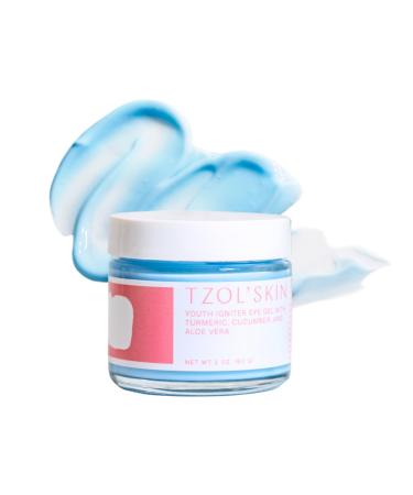 TZOL SKIN - Youth Igniter Eye Gel - For Tired Eyes - Reduces Look of Puffiness Fatigue & Dark Circles - Hydrating & Smoothing - Caffeinated - No Paraben Silicones & Sulfates - Vegan - Cruelty Free