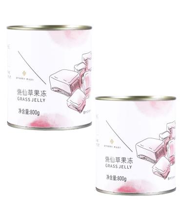 Starry Mart Doking Jelly for Bubble Tea Dessert Topping - Grass Jelly 800g (Pack of 2) Grass Jelly (Pack of 2)