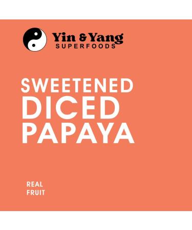 Crystallised Diced Papaya 1kg by Yin & Yang Superfoods. Naturally Ripened and Delicious Tropical Fruit. Premium Quality - Vegan - GMO and Palm Oil Free. Ideal for Baking! - Buy Online on GoSupps.com