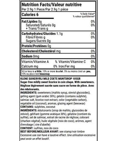 KLENE Sugar-Free Licorice Coins Soft Sweet (Mildzoete muntdrop) 105gr Bag | 4 Bags - Buy Online on GoSupps.com