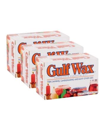 Gulf Wax Household Paraffin Wax 1 Pound Bars (3 Packs)