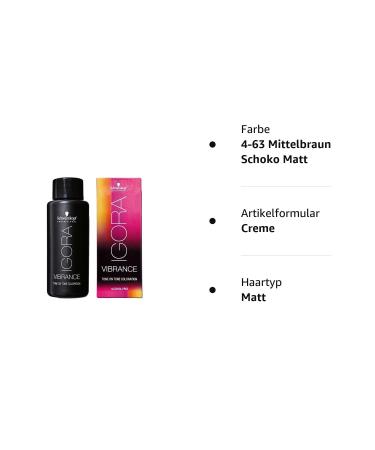 Schwarzkopf Igora Vibrance 4-63 Medium Brown Chocolate Matt - Buy Online | International Shipping Available - Buy Online on GoSupps.com