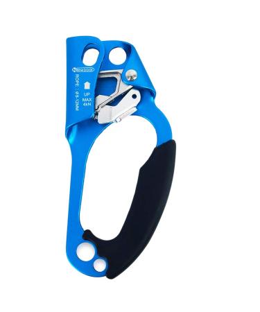 NewDoar UIAA & CE Certified Hand Ascender Rock Climbing Tree Arborist Rappelling Gear Equipment Rope Clamp for 812MM Rope Right Hand Blue