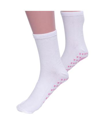 Healifty Heated Socks Self Heating Socks 1 Pair - Heated Socks Magnetic Socks for Men and Women Breathable Warm Massaging Socks Tourmaline Warm Socks for Outdoor (White) Thermal Socks