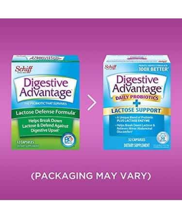 Digestive Advantage Lactose Defense Capsules (32 Count) - Supports Digestive & Immune Health - Pack of 11 - Buy Online on GoSupps.com