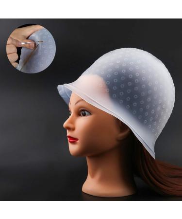 FRIUSATE 2-Piece Silicone Hair Coloring Highlighting Cap Set with Hook, Gloves, and Brush - Salon Quality Hair Highlighting Kit for Women and Men - Buy Online on GoSupps.com