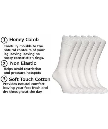 COSHAL 3 Pairs Womens Diabetic Socks wide Honey Comb top soft cuff Ankle Medium-Elastic Grip Soft Toe cosy feel for sensitive feet Legs Non-Binding Circulatory Socks SIZE (4-7) One Size White ( 3 Pairs ) - Buy Online on GoSupps.com