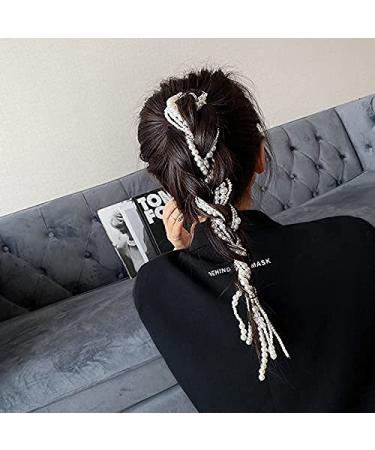 SINNKY Imitation Pearl Hair Clip Hair Chain Extension - DIY Fashion Accessory for Women and Girls (White) - Buy Online on GoSupps.com