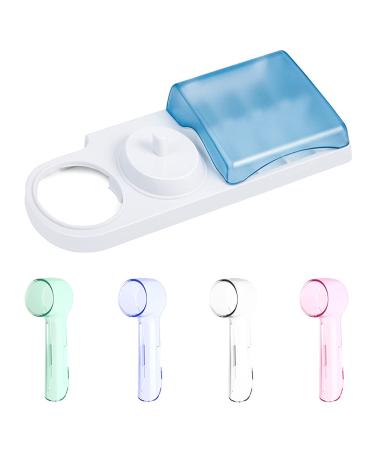 Electric Toothbrush Holder with 1 Charging Stand Slot  1 Toothbrush Stand and 4 Toothbrush Heads Storage + 4 PCS Toothbrush Head Covers for Oral B