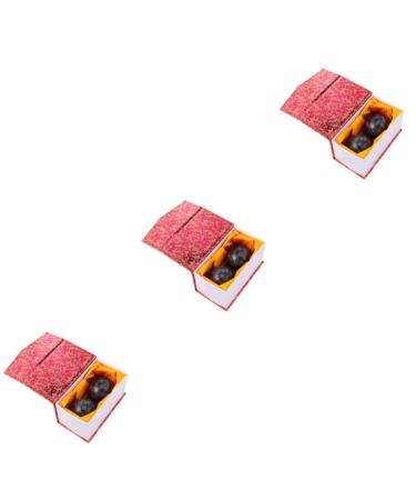 AMOSFUN 6 STK Chinese exercise Older Baoding Balls Chinese stressballs Klein Handballs Massage Massage roller Lacrosse balls Massage Finger Departure Fitness Tief Eis Hockey 5.2x5.2cmx3PCS Blackx3st